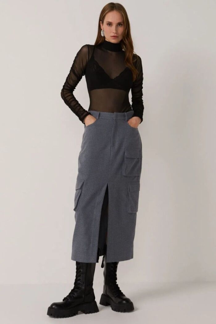 Imagem de Saia Betina Cinza Le Blog