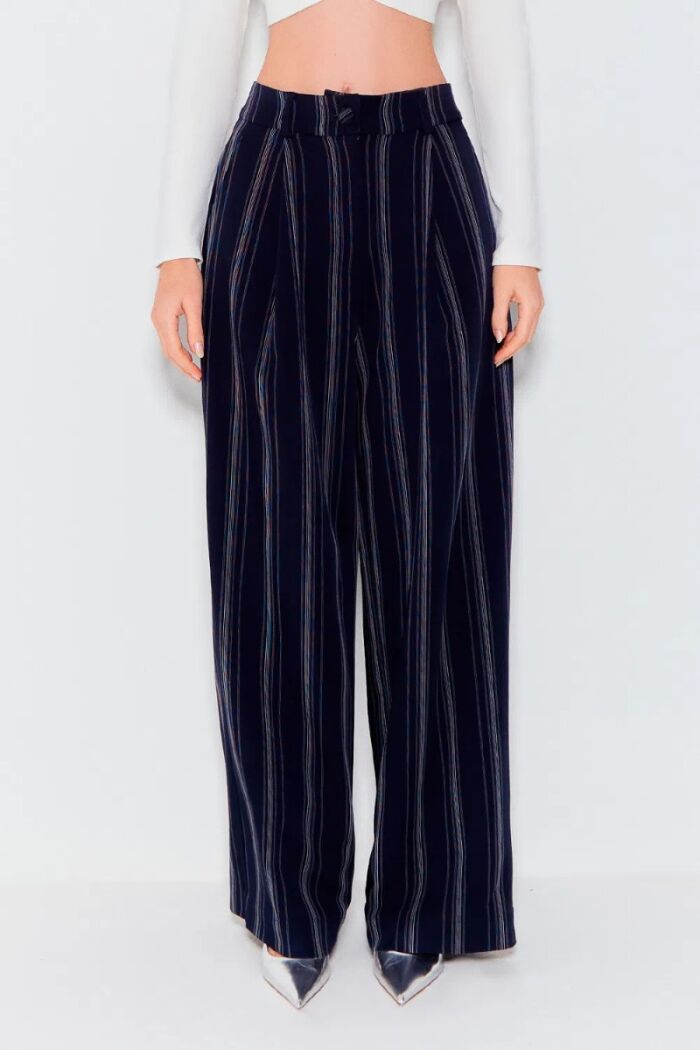 Imagem de Calça Patalona Listrada Azul Marinho Zen