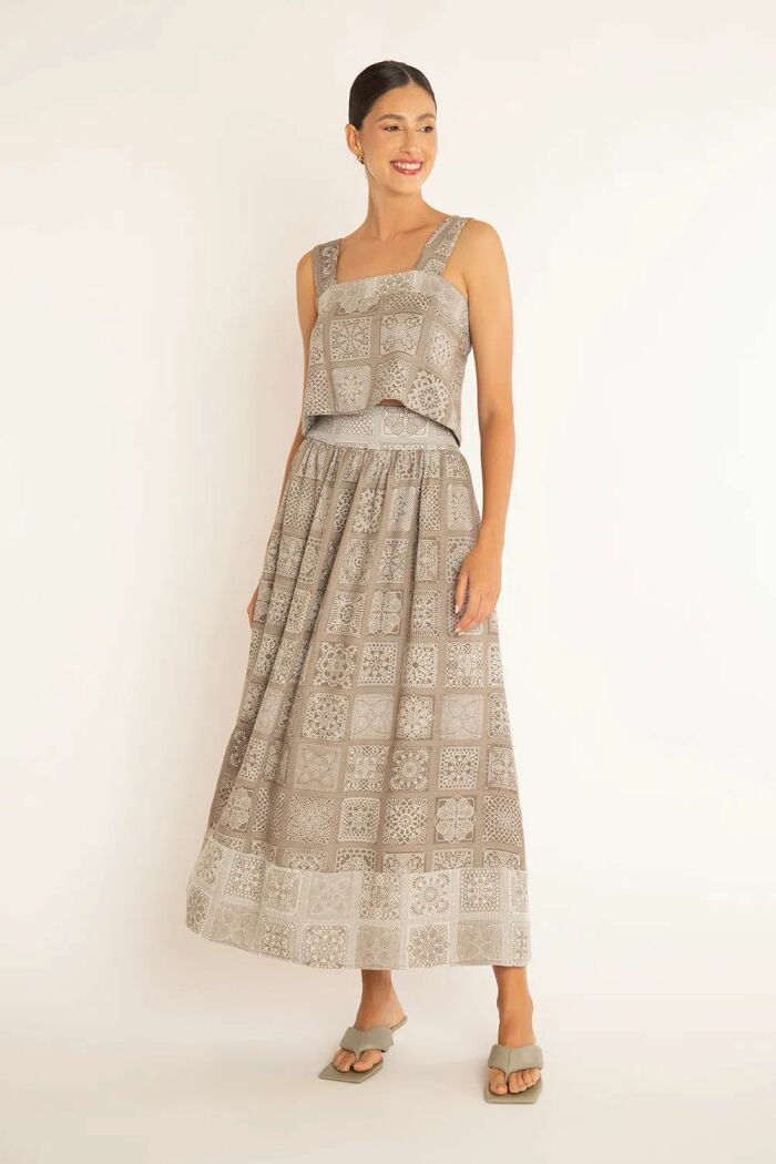 Imagem de Conjunto Estampa Renda Chumbo La Chocolê