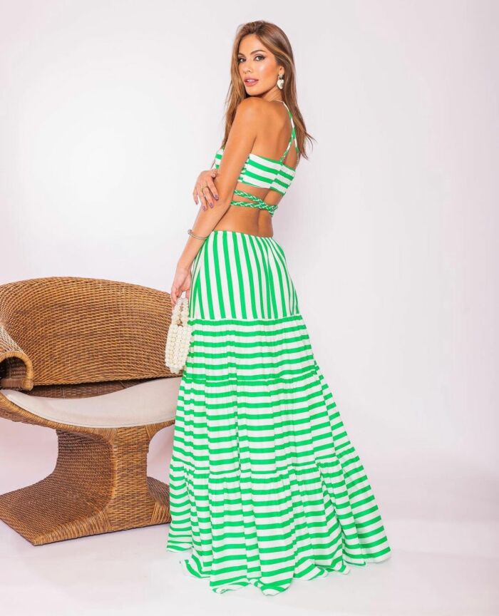 Imagem de Vestido Longo Listrado Closet Deluxe