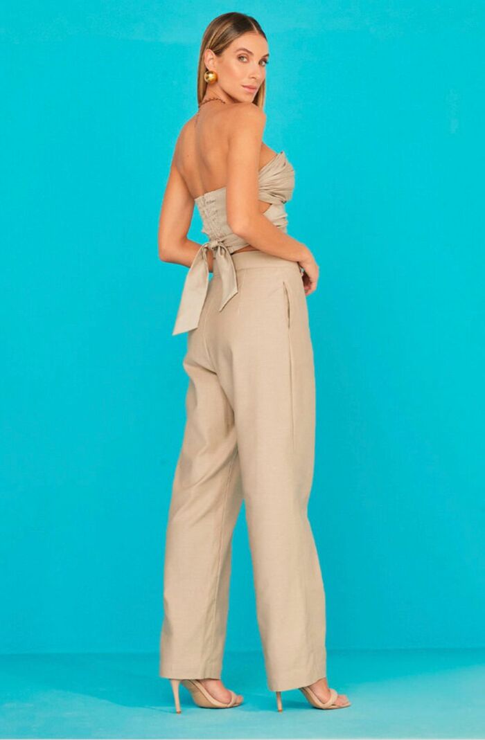 Imagem de Calça Reta Em Sarja Com Friso Zen