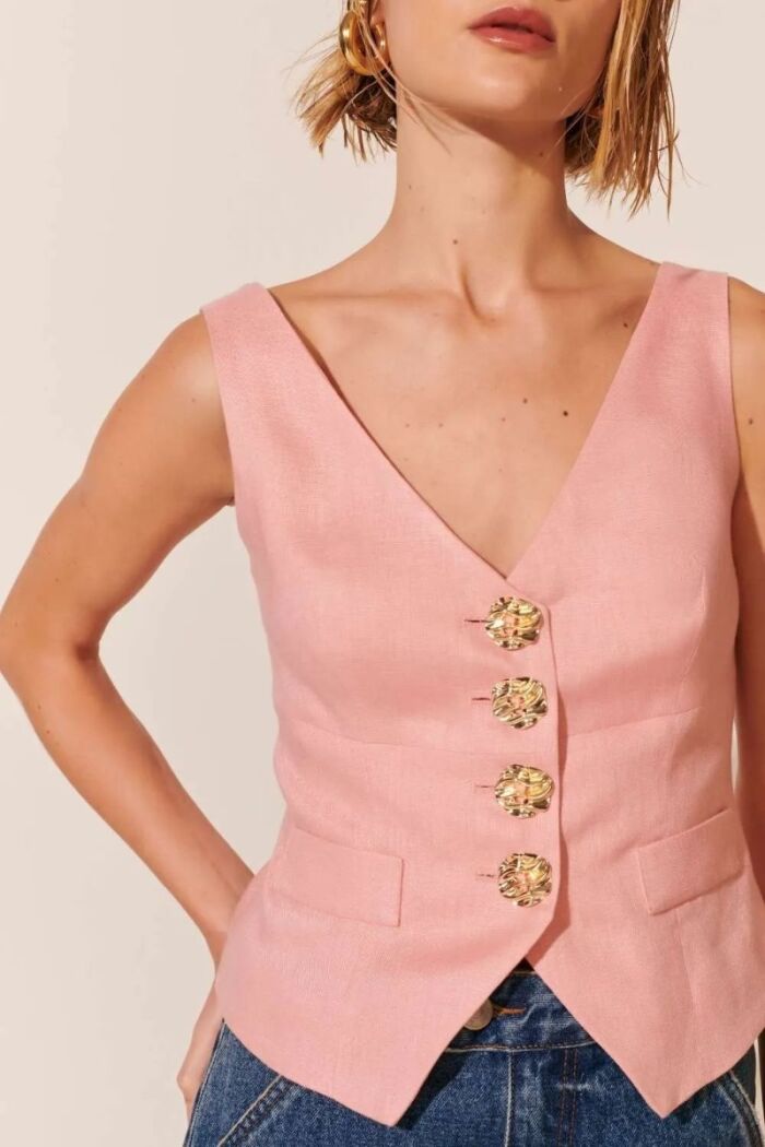 Imagem de Colete Margot Rosa Pearl Le Blog