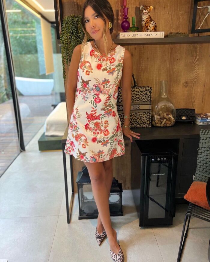 Imagem de Vestido Tubinho Flower Branco Lulu