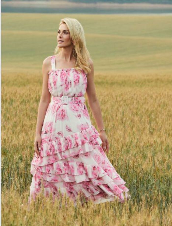 Imagem de Vestido Chiffon Estampado Plissado Luzia Fazzolli