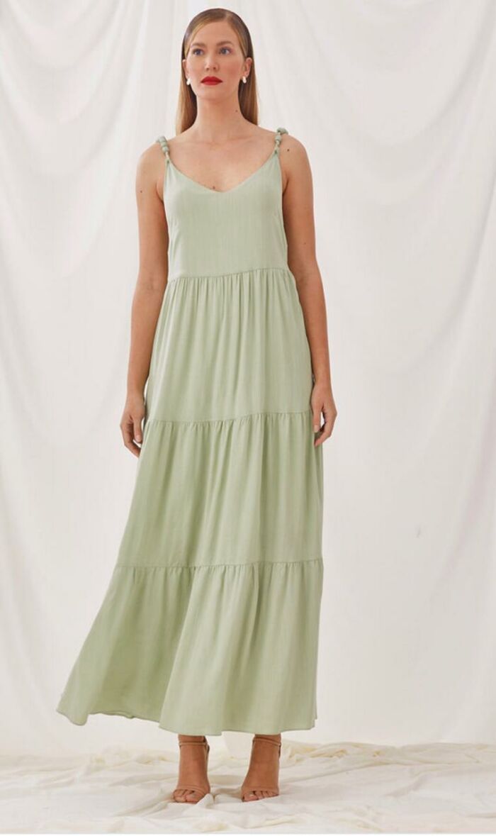 Imagem de Vestido 3 Babados Verde Zen
