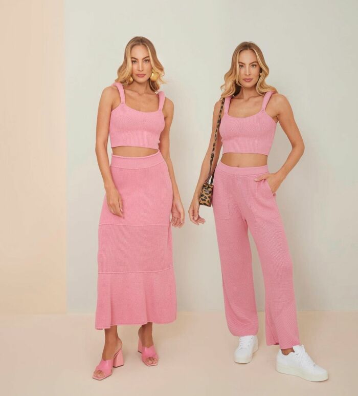 Imagem de Cropped Tricô Alças Macias Rosa Bardôh