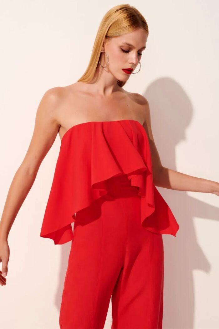 Imagem de Macacão Aretha Vermelho Le Blog