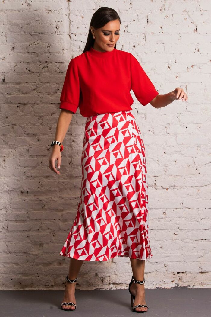 Imagem de Saia Midi Geométrica Blessed