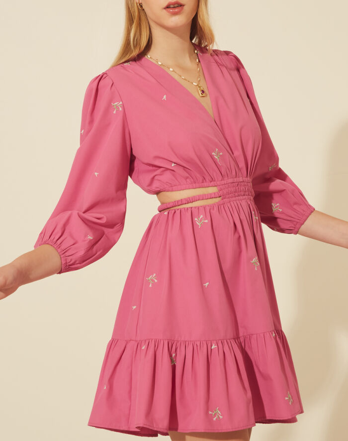 Imagem de Vestido Curto Recortes Rosa Amissima