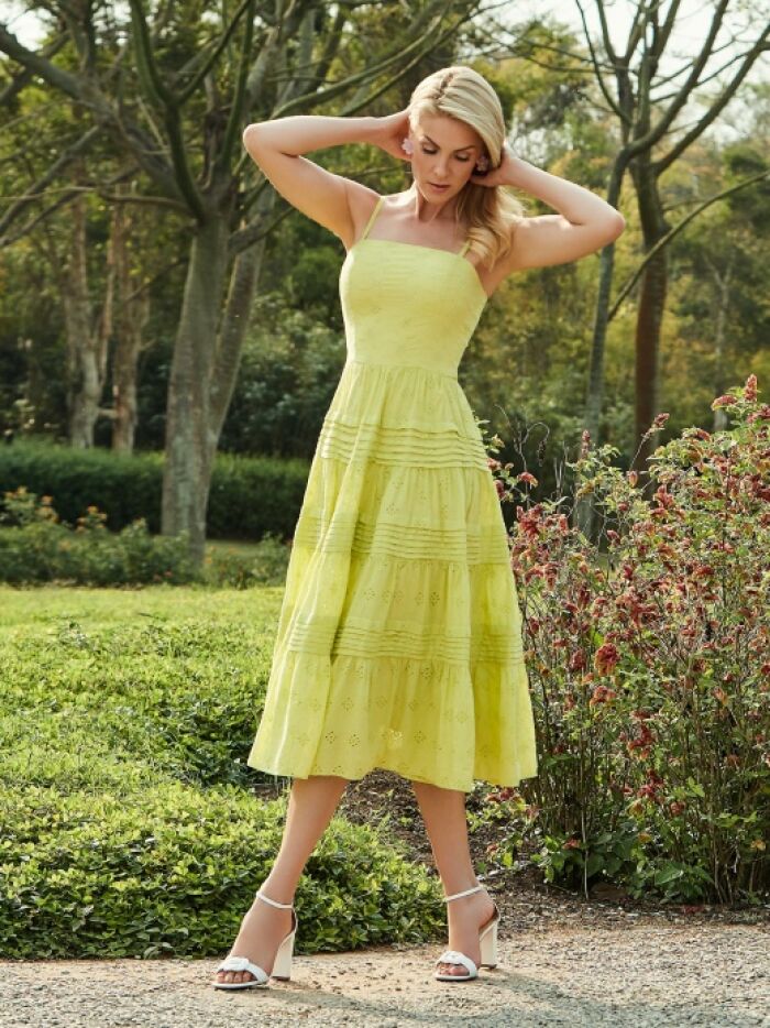 Imagem de Vestido Laise Dealhe Pregas Luzia Fazzolli