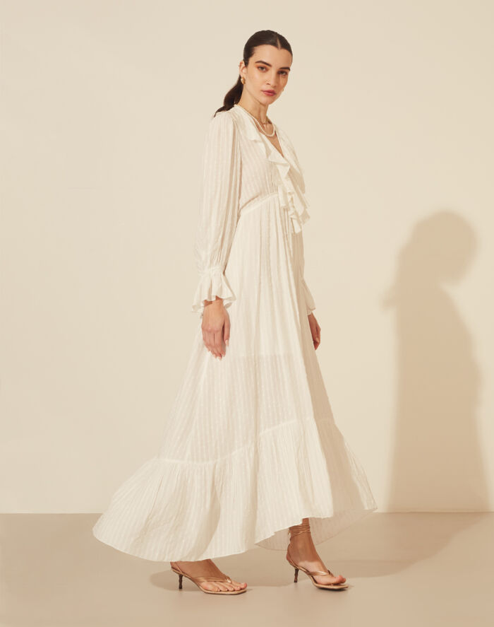 Imagem de Vestido Decote V Com Babados Amissima