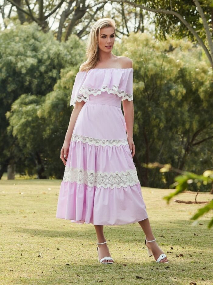 Imagem de Vestido Tricoline Com Entremeio Luzia Fazzolli