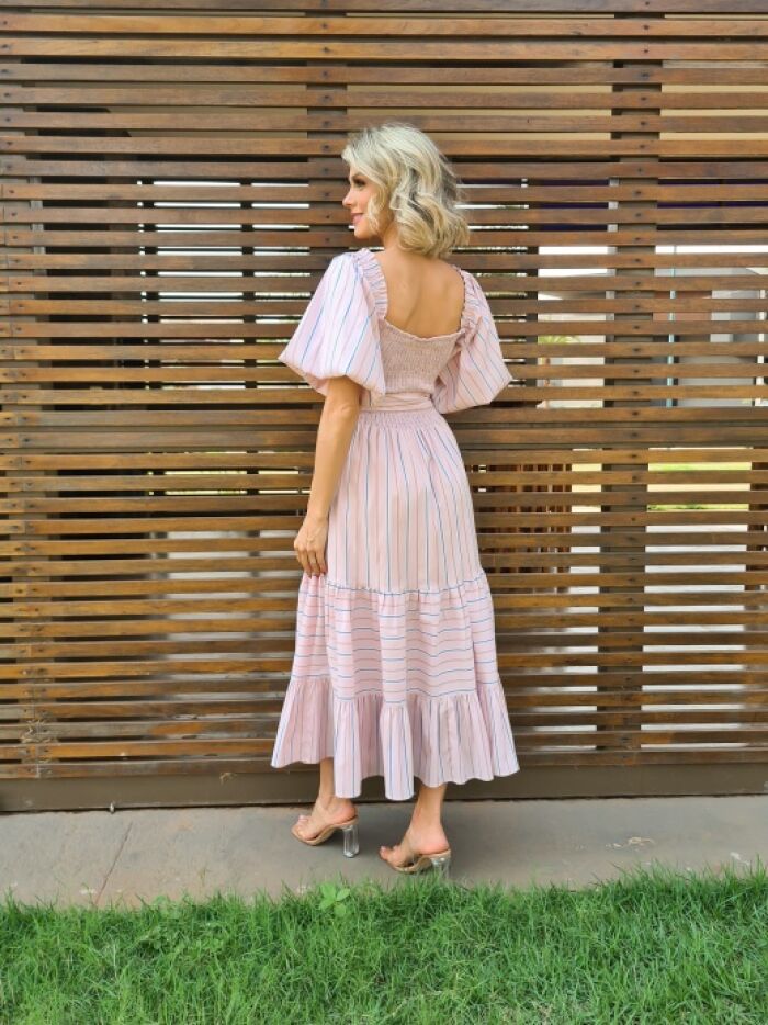 Imagem de Vestido Tricoline Listrado Luzia Fazzolli