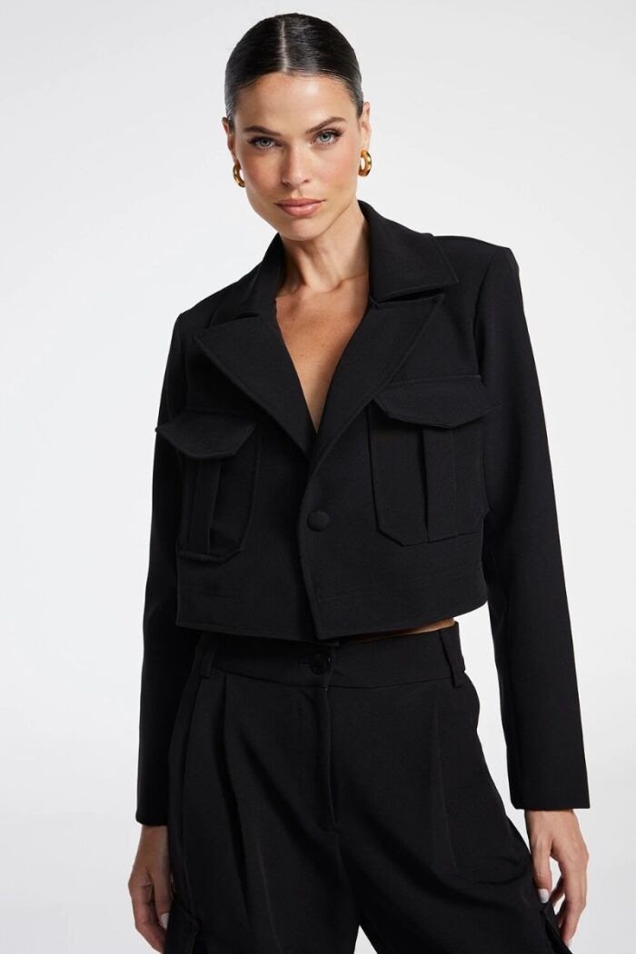 Imagem de Blazer Manga Comprida Corte Reto pesponto Barra Zen