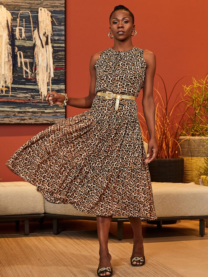 Imagem de Saia Chiffon Estampada Animal Print Luzia Fazzolli