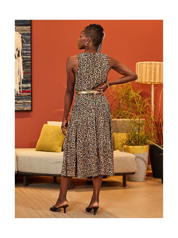 Imagem de Saia Chiffon Estampada Animal Print Luzia Fazzolli