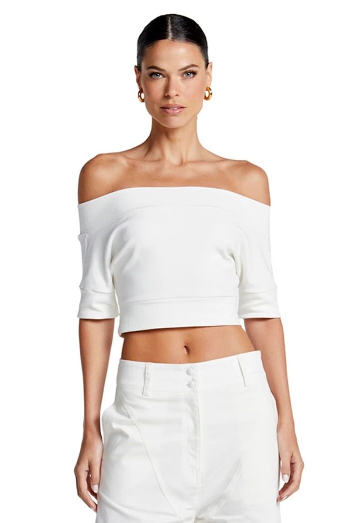 Imagem de Blusa Ombro A Ombro Manga Curta Off White Zen