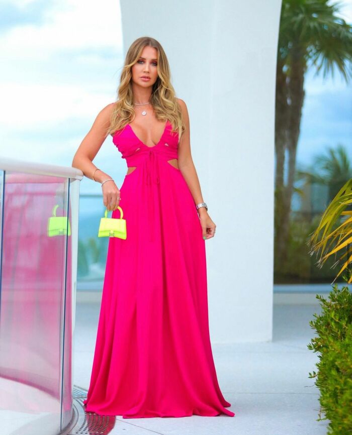 Imagem de Vestido Com Decote Retangular Pink Zen