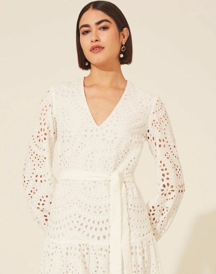 Imagem de Vestido Mídi Estelle Branco Amissima