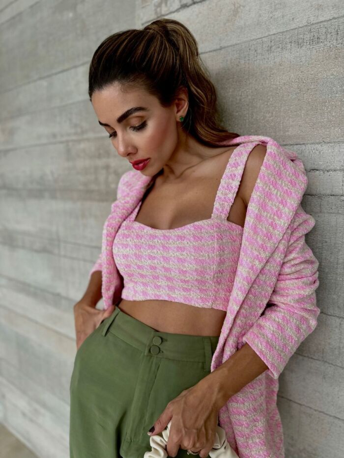 Imagem de Conjunto Blazer e Top Tweed Olívia