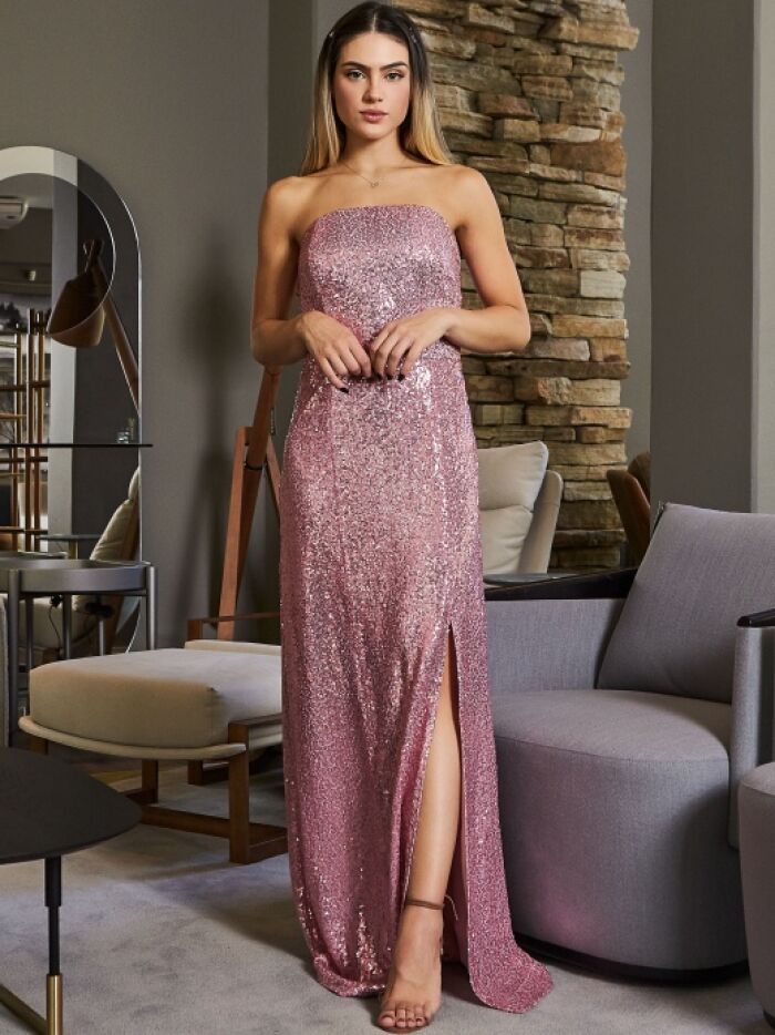 Imagem de Vestido Paetê Longo Luzia Fazzolli