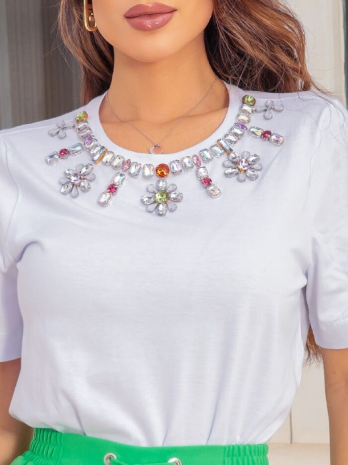 Imagem de Shirt Malha Com Bordado Luzia Fazzolli