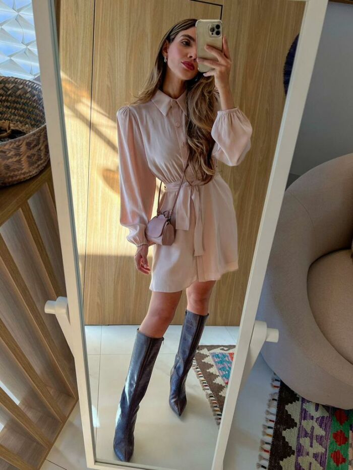 Imagem de Vestido Bege Faixa Olívia