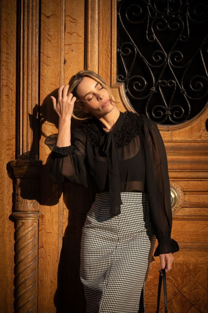 Imagem de Saia Reta Pied De Poulle Luzia Fazzolli