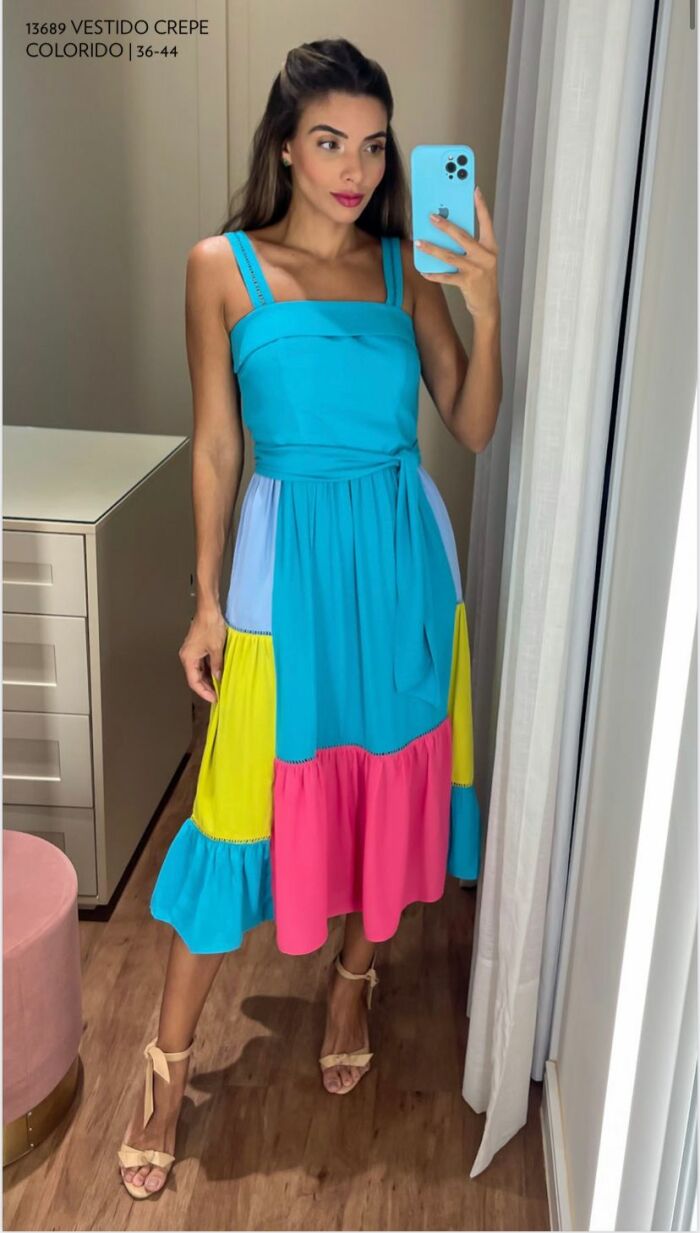 Imagem de Vestido Color Blocking Luzia Fazzolli