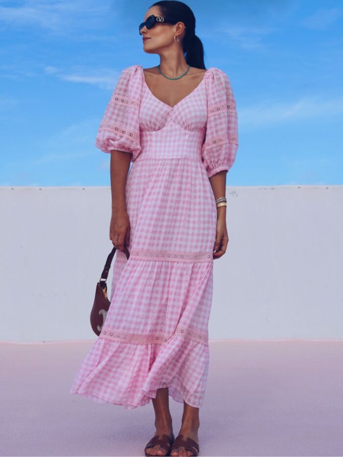 Imagem de Vestido Chiffon Vichy Luzia Fazzolli