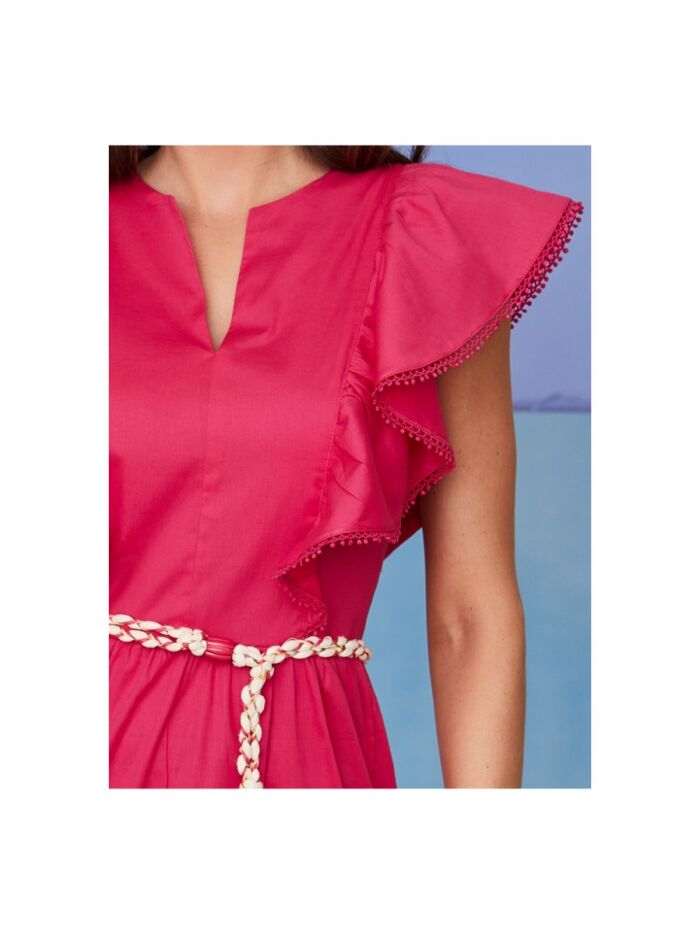 Imagem de Vestido Tricoline Com entremeio Pink Luzia Fazzolli