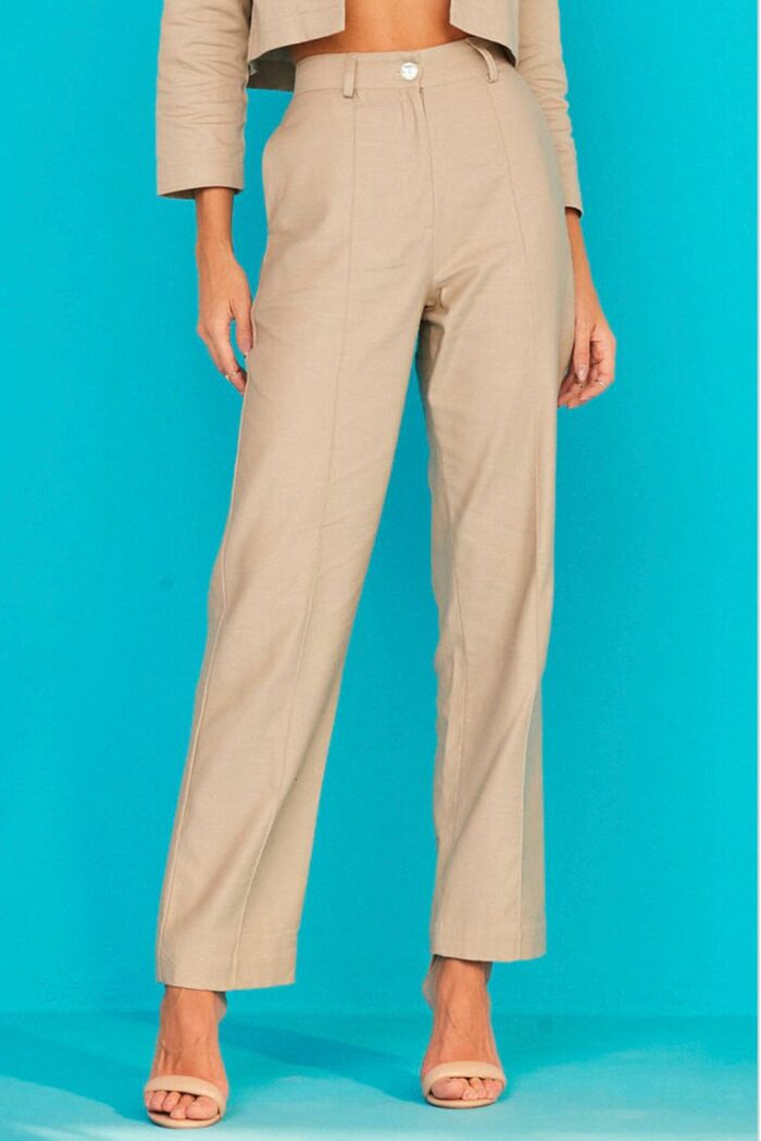 Imagem de Calça Reta Em Sarja Com Friso Zen