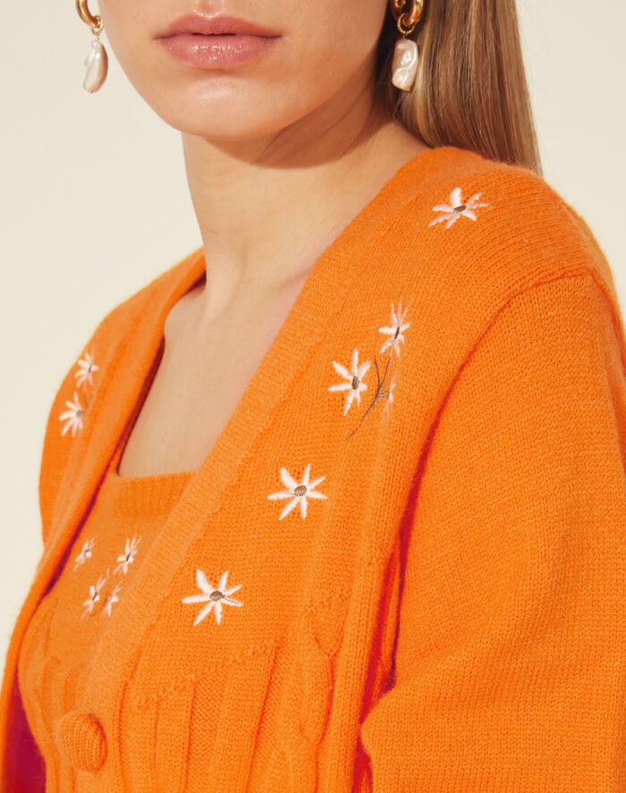 Imagem de Conjunto Florença Tricô Laranja Amissima