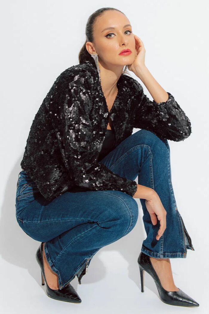 Imagem de Casaqueto Paetê VEludo Topsail Blessed