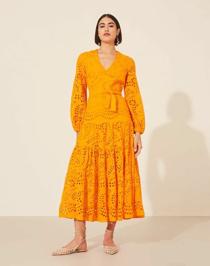 Imagem de Vestido Mídi Estelle Laranja Amissima