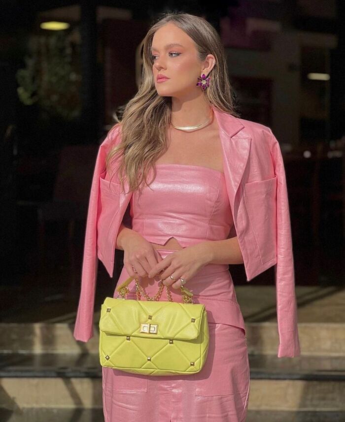 Imagem de Conjunto Casaco Top e Saia Linho Tecno Regina Salomão