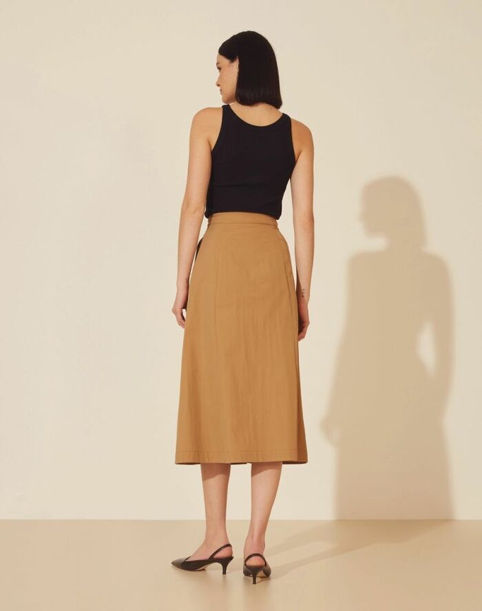 Imagem de Saia Mídi Liana Marrom Amissima