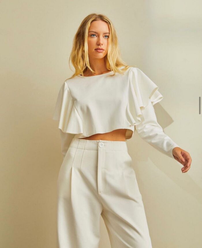 Imagem de Blusa de Malha Com Babados Na Cava Zen