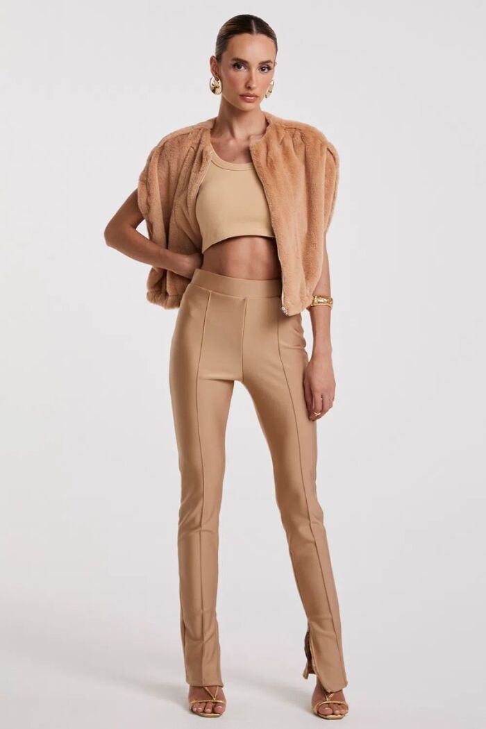 Imagem de Calça Skinny Sculpt Com Zíper Na Barra Dourada Zen