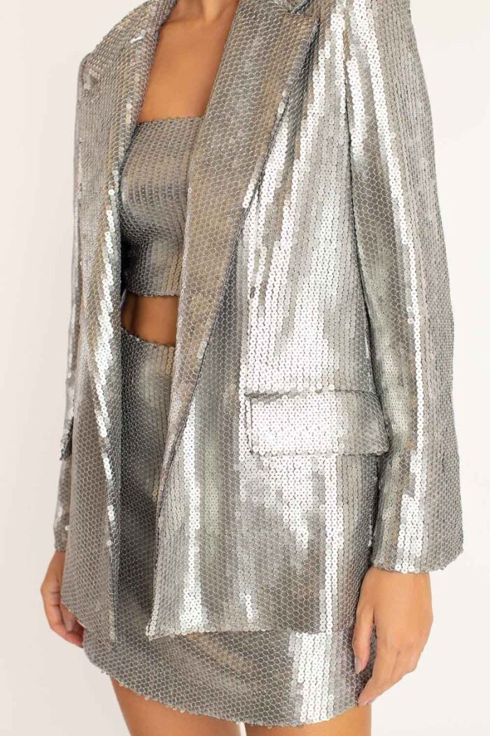 Imagem de Conjunto de Paetês Blazer e Saia La Chocolê