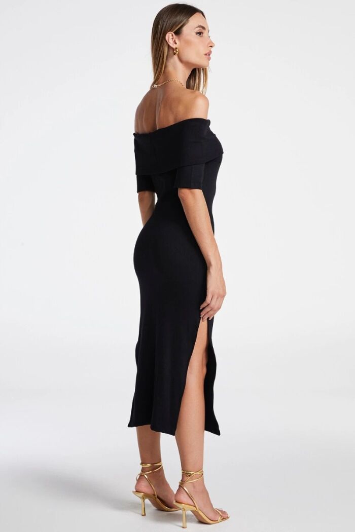 Imagem de Vestido Mídi Ombro A Ombro Preto Zen