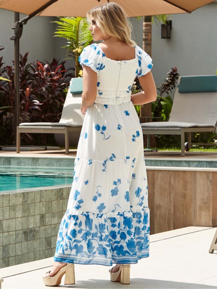 Imagem de Vestido Chiffon Estampa Floral Luzzia Fazzolli