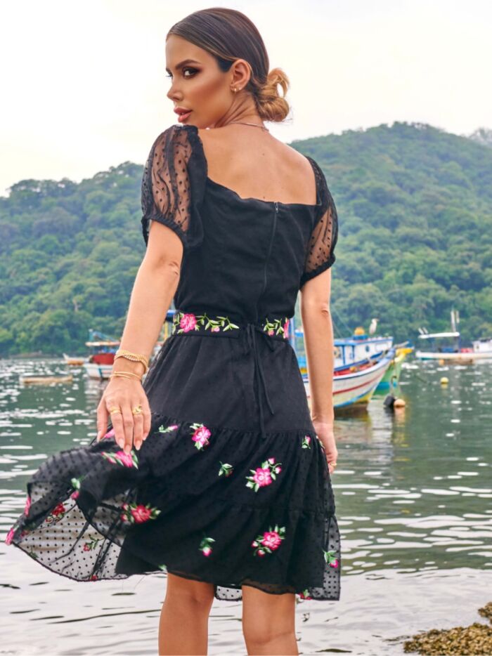 Imagem de Vestido Chiffon Bordado Luzia Fazzolli