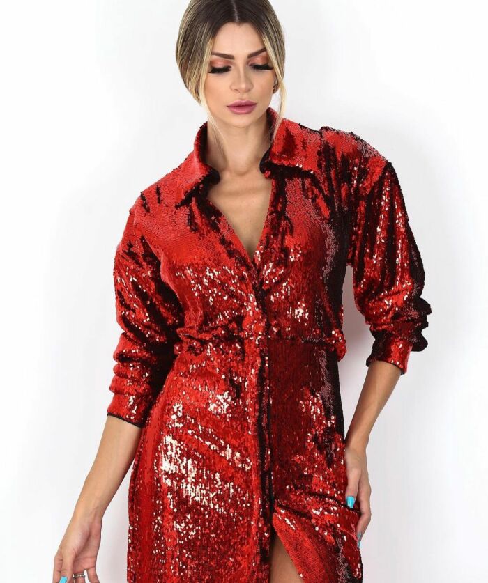 Imagem de Vestido Paetês Red Morina