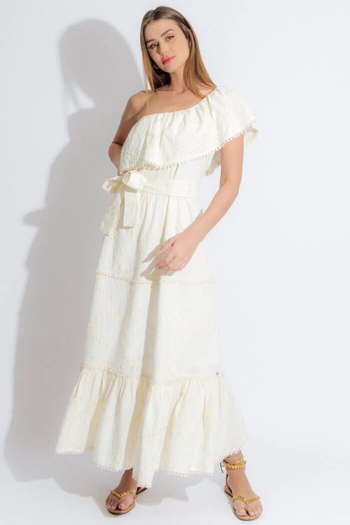 Imagem de Vestido Ombro Faixa Eduarda Off White