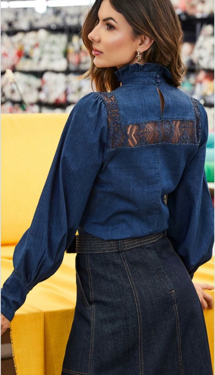 Imagem de Saia Jeans C/ Cinto Luzia Fazzolli