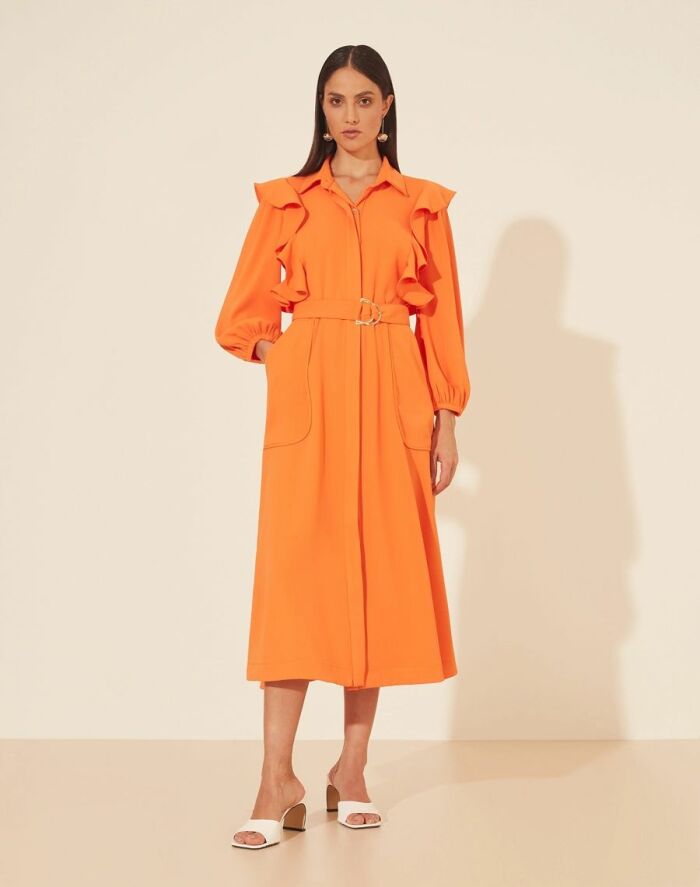 Imagem de Vestido Mídi Aria Laranja Amissima