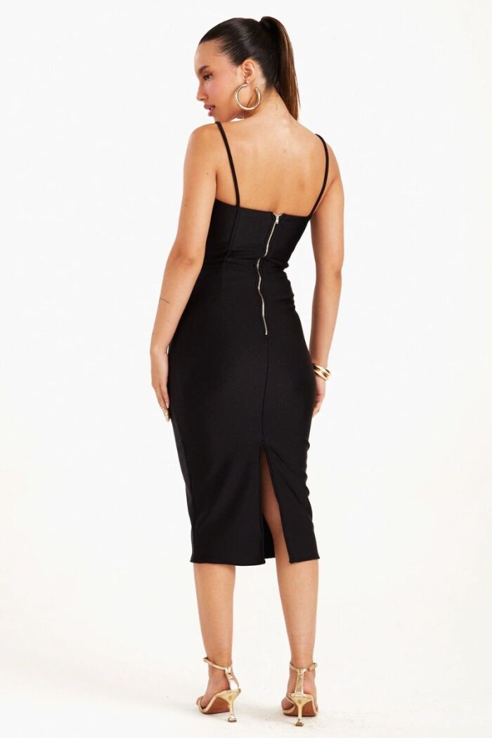 Imagem de Vestido Mídi Sculpt Com Recorte Em V Zen