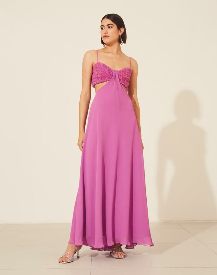 Imagem de Vestido Longo Fluido Roxo Amissima