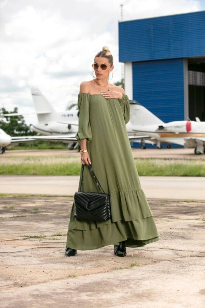 Imagem de Vestido Longo Gabriela Verde Inffinity